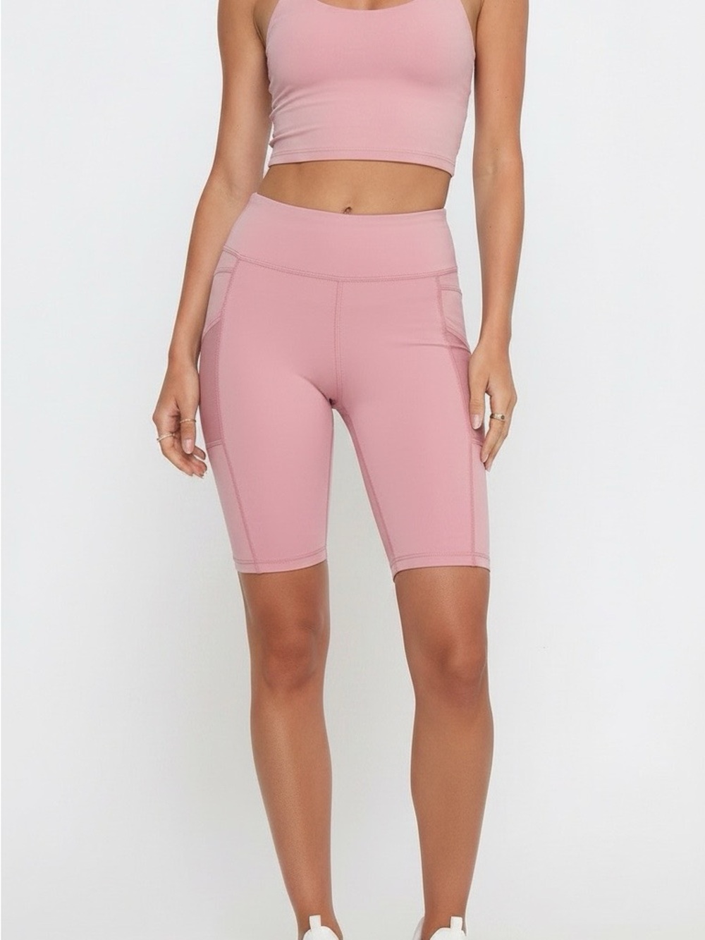 ZYIA Dusty Rose Bike Shorts with Side Pockets